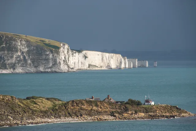 Looking onto the white cliffs at Ballard Point