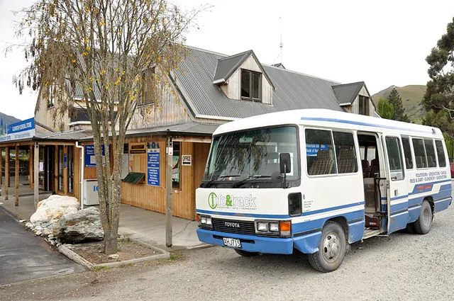 Picking up the Info and Track bus from Glenorchy to the trail head