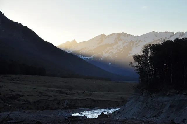 Sunset as seen from our camp site at the end of Cattle Flat
