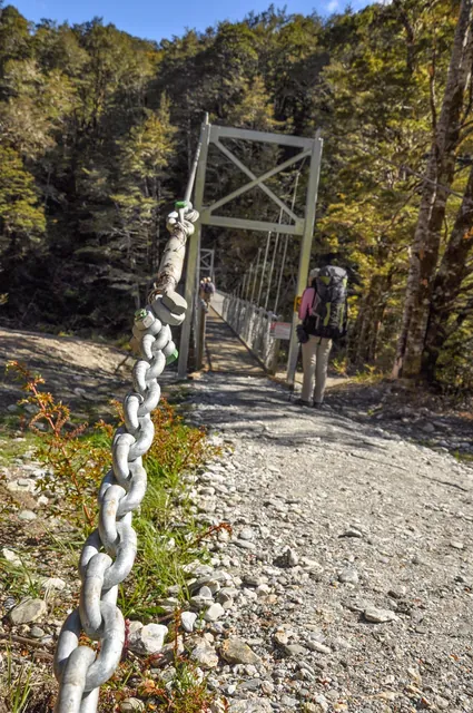 The iconic bridge over the Route Burn marks the start of the trek from the Glenorchy side