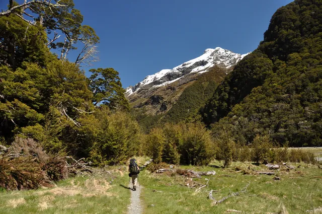 Arriving at the start of the Routeburn Flats