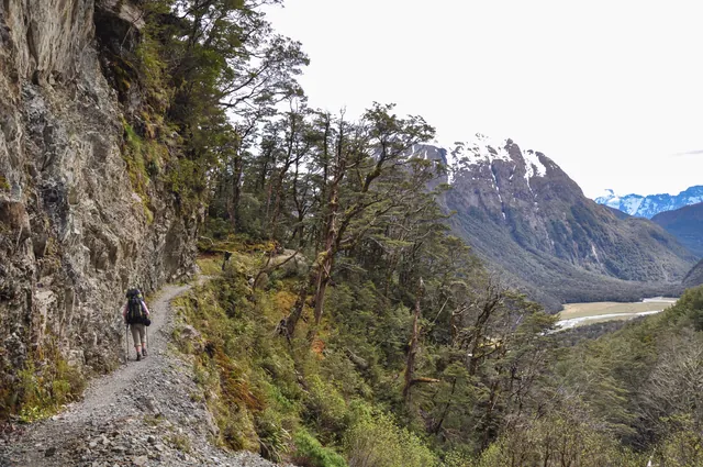 The Routeburn valley starts to unfold half way up the hill