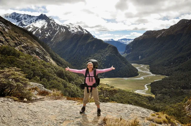 The classic Routeburn valley view from the Falls Hut