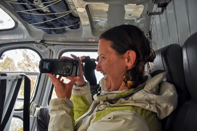 Gill recording the extremely short journey on video