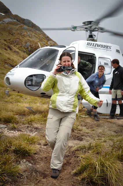High spirits all round as we exit the $55 NZD helicopter ride