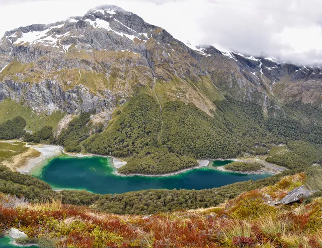 Finally we reach the view of Lake Mackenzie below and its very deep green water colour