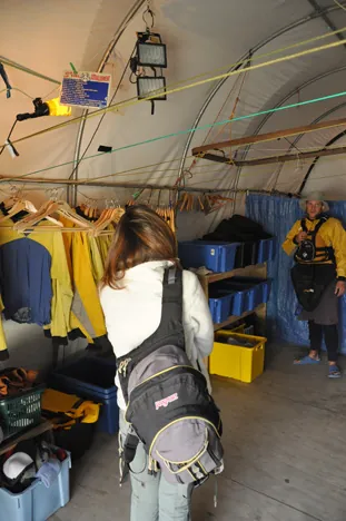 There's not much in the way of buildings at Milford Sound itself, so you get kitted up in this lockup
