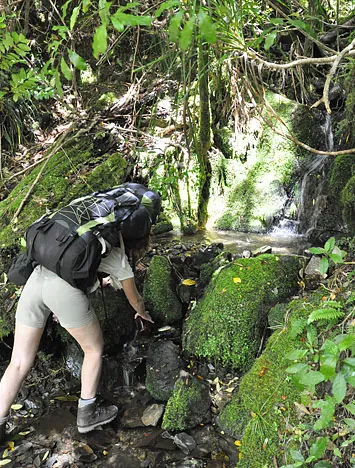 A few water refill stops on the way up.