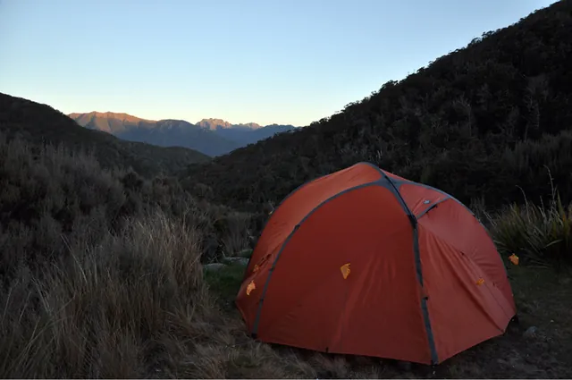 Great views from our first camp site on the Heaphy Track