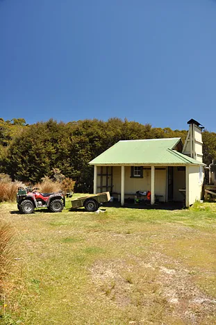 A pretty little hut. We got the impression that not many hikers use it since it is too close to Perry Saddle Hut in this direction. Maybe more popular in the reverse direction