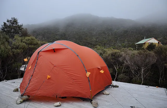James Mackay Hut has wooden platforms for campers. Not a big fan of them, but you can see why they're needed else you'd have a bush root in your back for most of the night