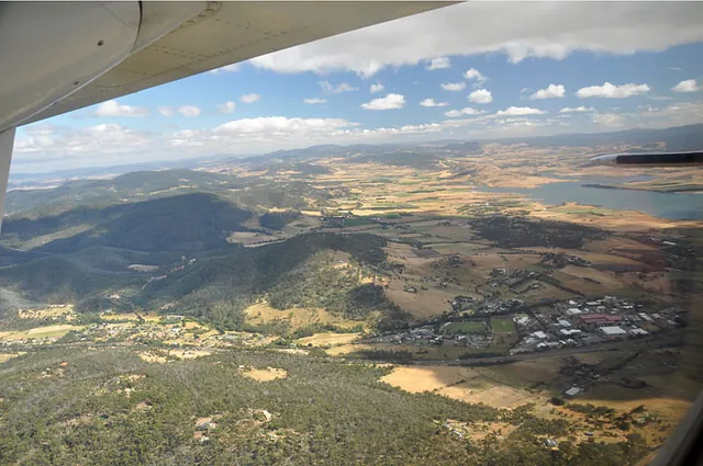 Good views as we fly south-west to the Melaleuca air strip