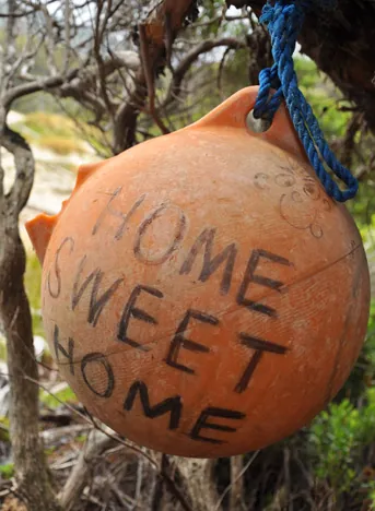 Buoys are used to mark difficult to find camp sites and tracks