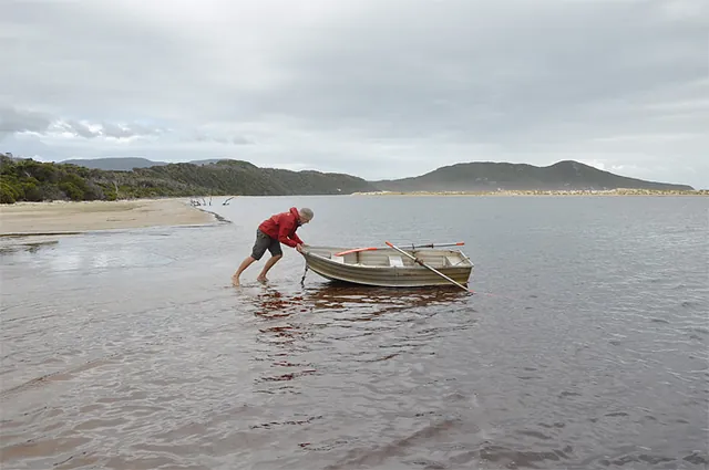 There is a boat at each side, so first task is to bring the second one across