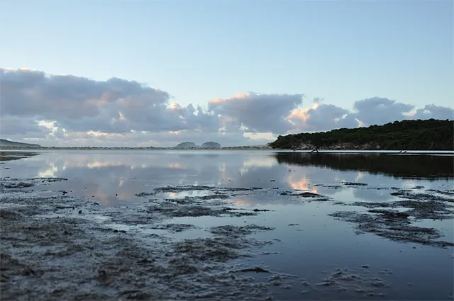 Morning of day 5 and New River Lagoon very still at sunrise