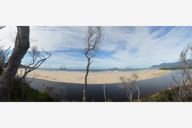 Panorama view down to the New Lagoon sandbar