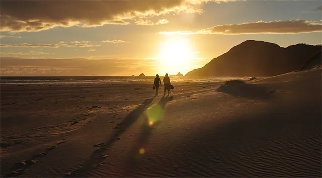 The girls walking into the sunset in this truly wild and special part of the world