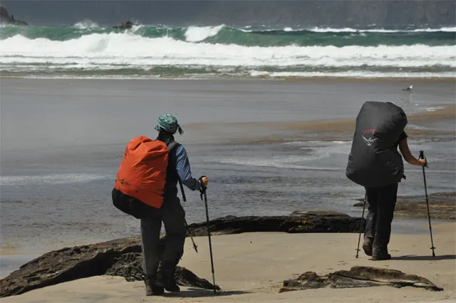 Wild waves breaking onto the beach