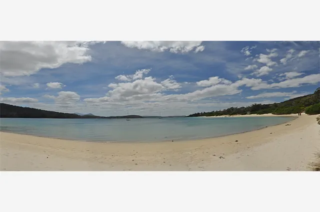 The beach panorama at Cockle Creek - finishing off an epic trip!