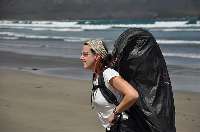 Gill finding the heavy pack painful on day one