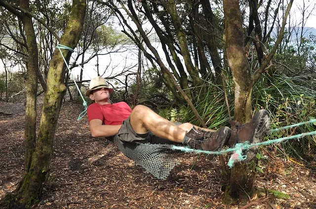 Ed chilling on the camp hammock