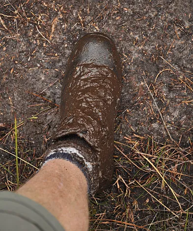 One wrong step and it's "hello chocolate dipped boot"