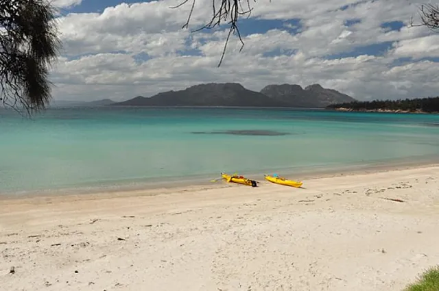 Majestic views of the Hazards from our camp site on Cooks Beach. Who needs the touristy Wineglass Bay?