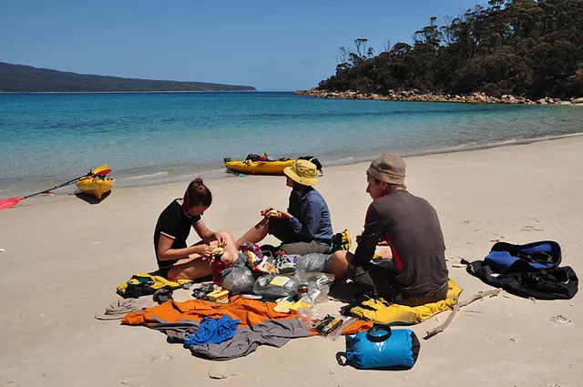 The added benefit of kayaking is that you can carry more food weight than when hiking, which makes the picnics all the more enjoyable