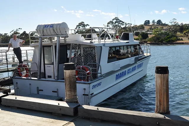 The Maria Island ferry ... your only option to get across to the island as a regular tourist