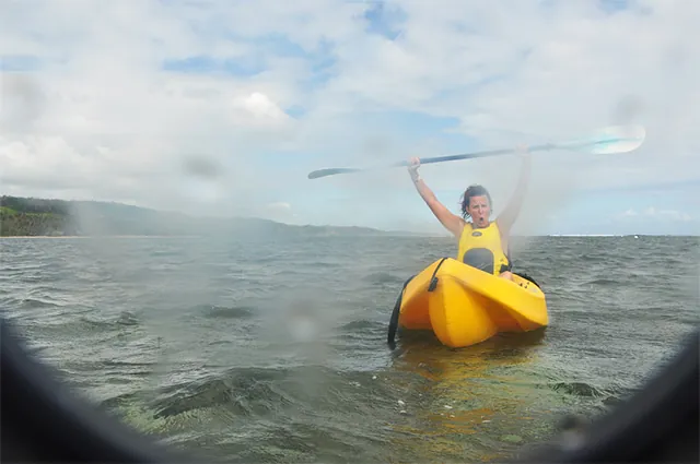 Complimentary sports gear was fun. Loved the kayaking in the surf, until we got told off and had to come back