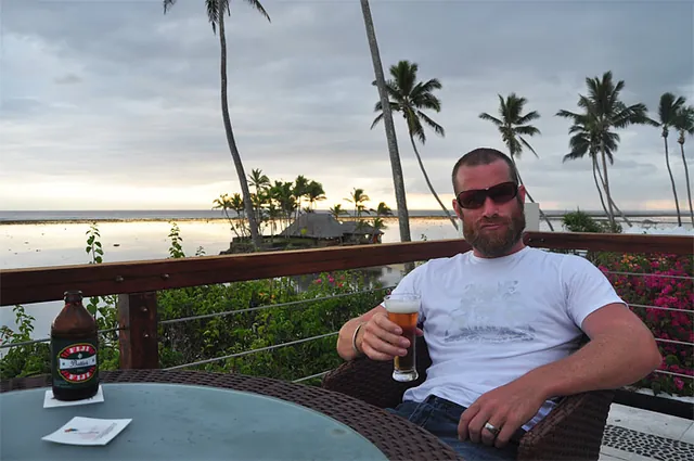 Getting stuck into the local brew