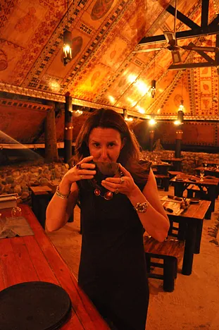 Gill knocks back a Kava. Bit of a muddy taste to it