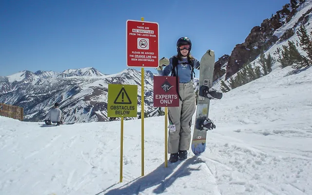 Entering Riccochet - signs possibly over the top but keeps the newbies off our favourite run