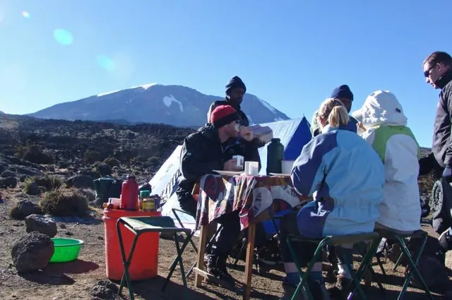 We took breakfast outside this morning to warm up in the sunshine