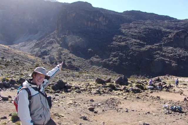 Our mission is to scramble up that ... the Barranco Wall, also called the Breakfast Wall