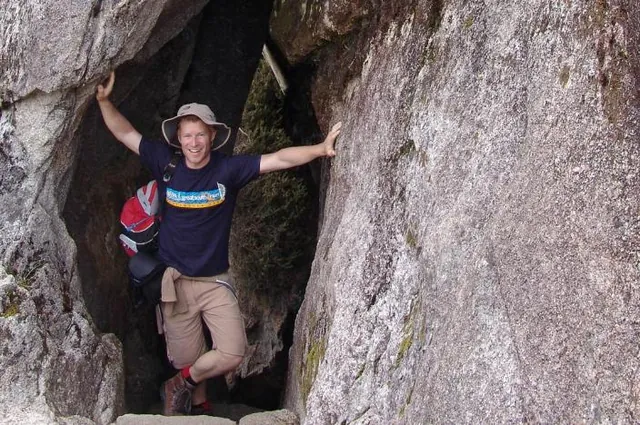 This is a 20m long tunnel carved through the rock face