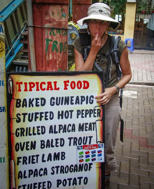Quite a classic menu ... Gill not too keen on thefirst option having had one as a pet during her childhood