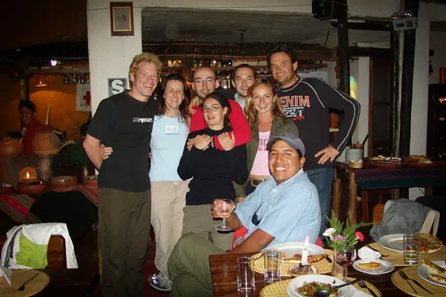 Last supper with our French companions that we met on the Salkantay Trail... the happy hardcore who shared the full experience