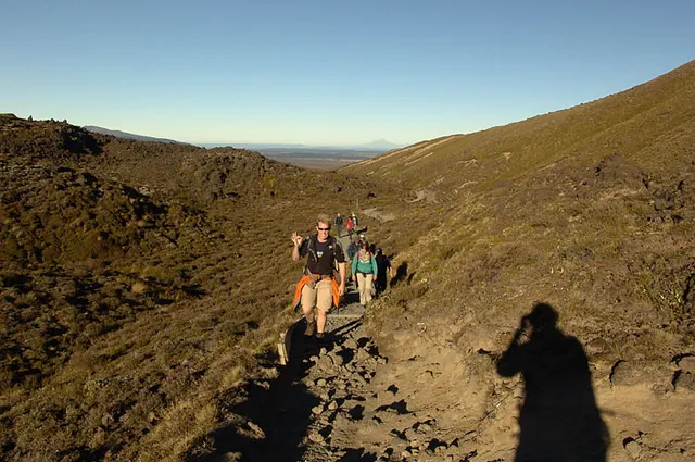 DG looking a bit wild in the hair department - Mount Egmont in the far distance