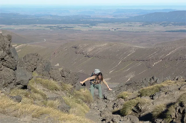 Gill reaching the top with relative ease - dreading the next possible step