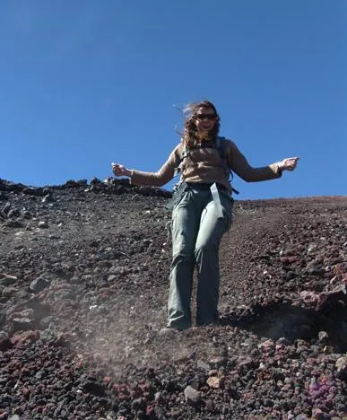 The only realistic way down is scree running / sliding