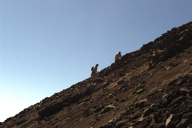Some climbers still heading up as we go down - clearly not on our bus schedule!