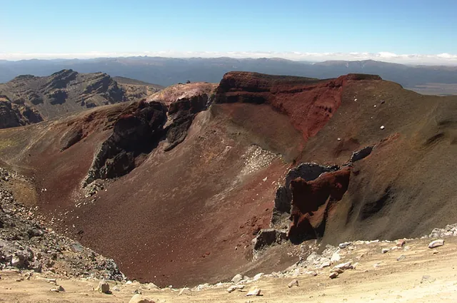 Unbelievable red crater colours and contours