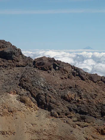 Mount Egmont in the distance on the horizon
