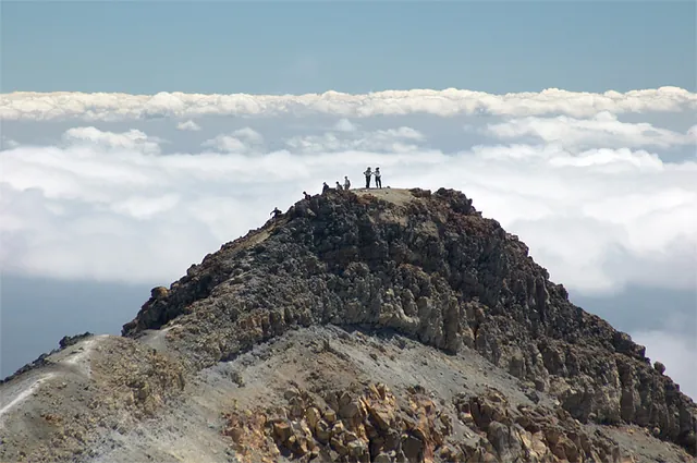 Looking back at the ghost summit we were just on *love this shot with the heavy cloud backdrop*