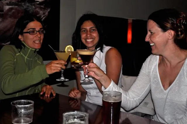 The girls hit the cocktails