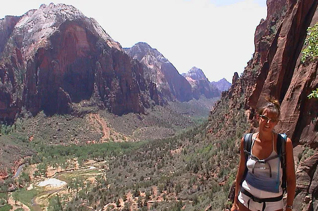 Standing before the stunning Zion Canyon
