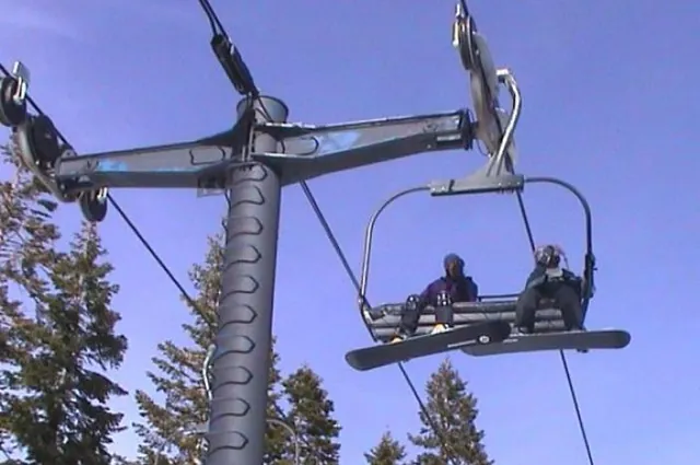 Gill and Hannah coming up on the lift
