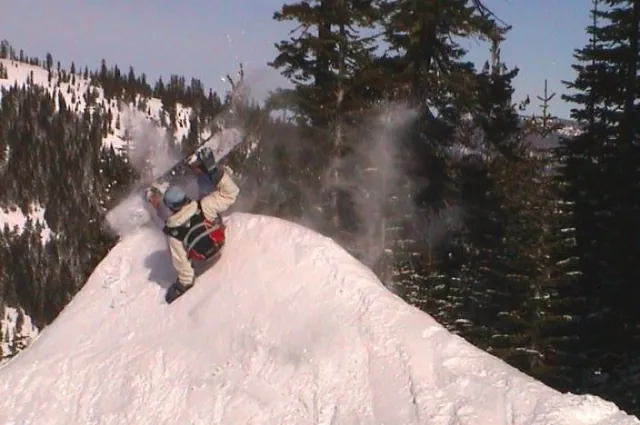 You've got to expect a lot of tumbles in the early days of doing stupid stuff on a snowboard