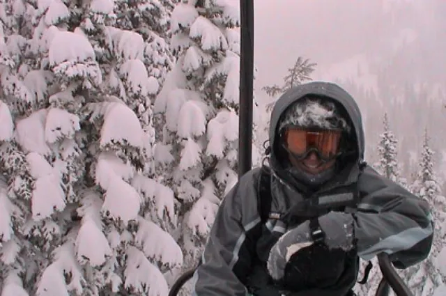 Excitement on the lift on the way up